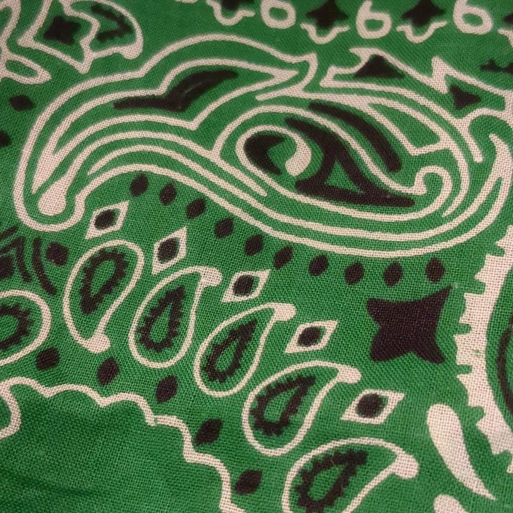 Vintage 70s Hav-A-Hank Green Bandana Scarf Western Rodeo Cowboy Feetival